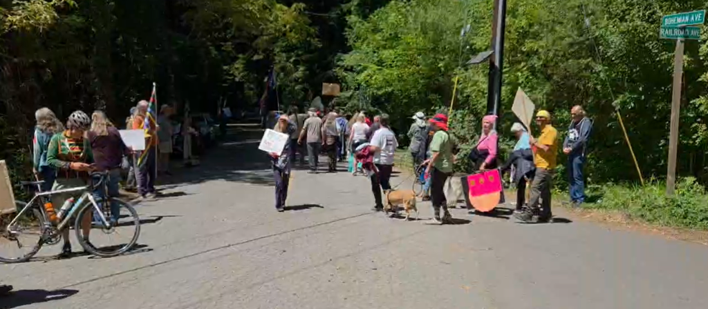 Bohemian Grove 2026 Low Jinx Protest at the Gate